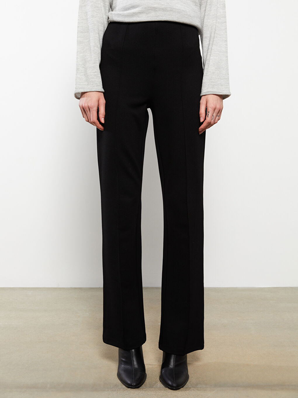 Женские брюки стандартного кроя однотонные-3