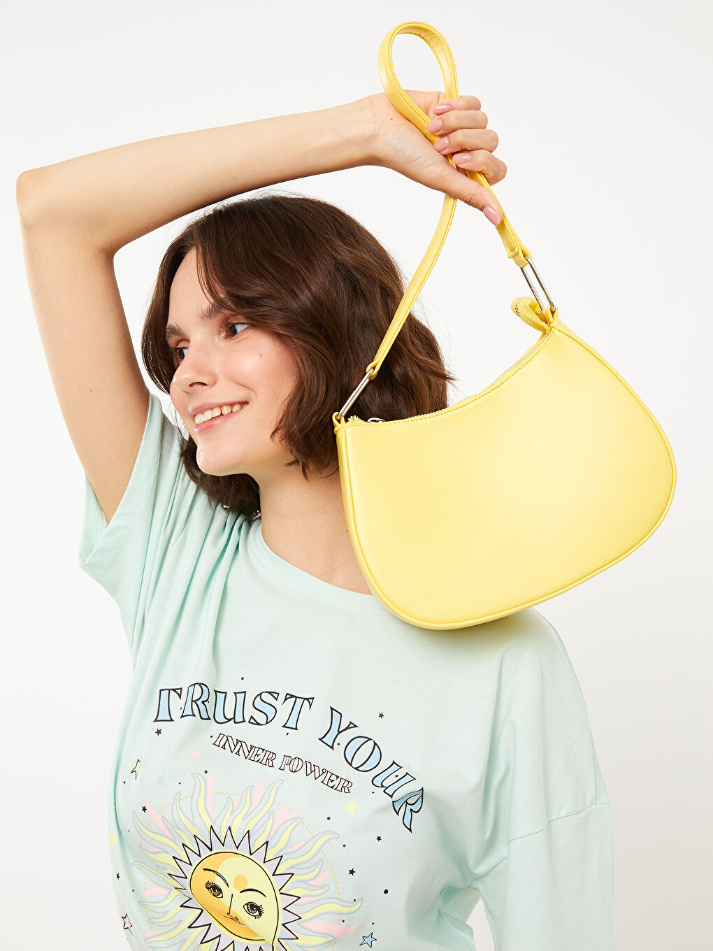Faux Leather Women's Baguette Bag