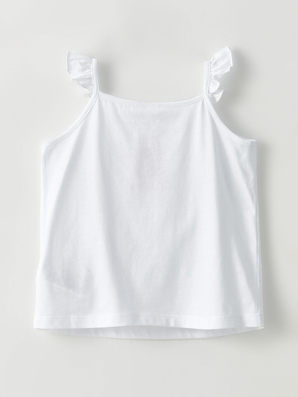 Ekru Bisiklet Yaka Askılı Baskılı Kız Bebek Atlet-2