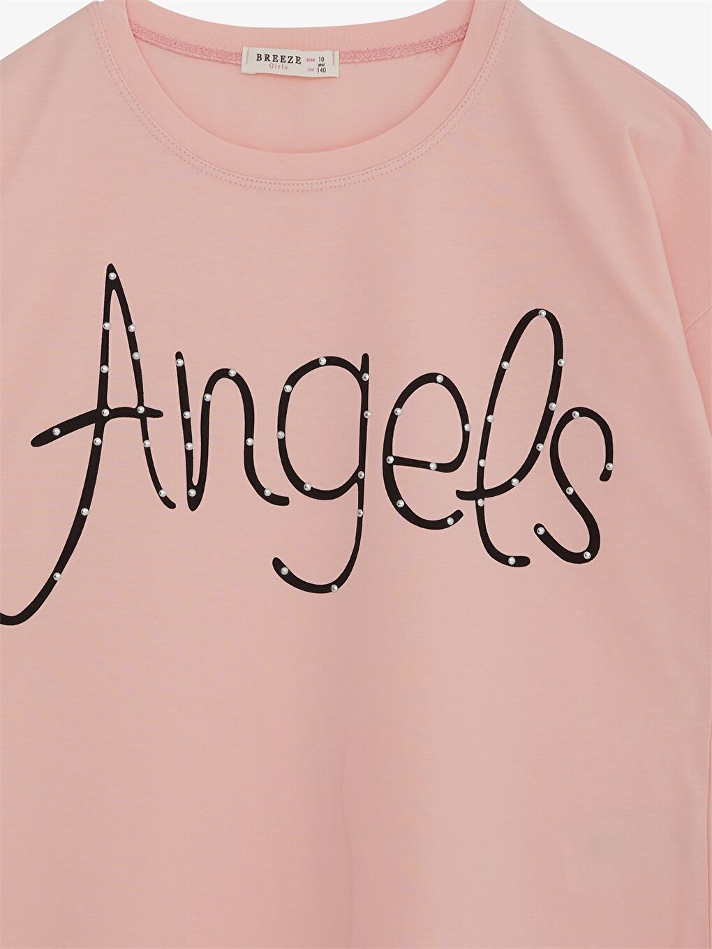 Turuncu Bisiklet Yaka Baskılı Kısa Kollu Kız Çocuk Tişört-2