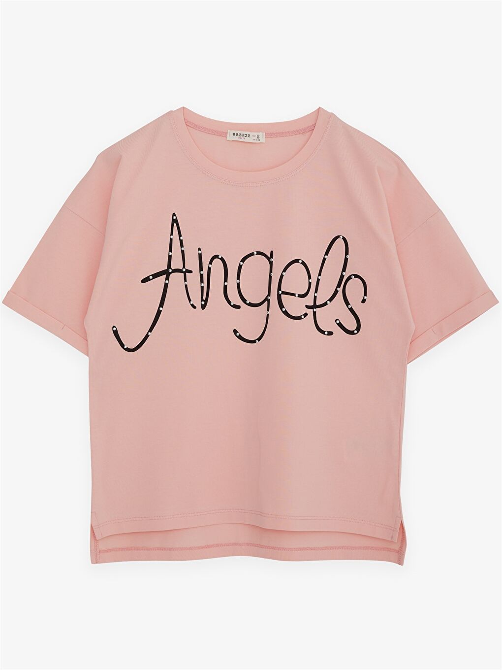 Turuncu Bisiklet Yaka Baskılı Kısa Kollu Kız Çocuk Tişört