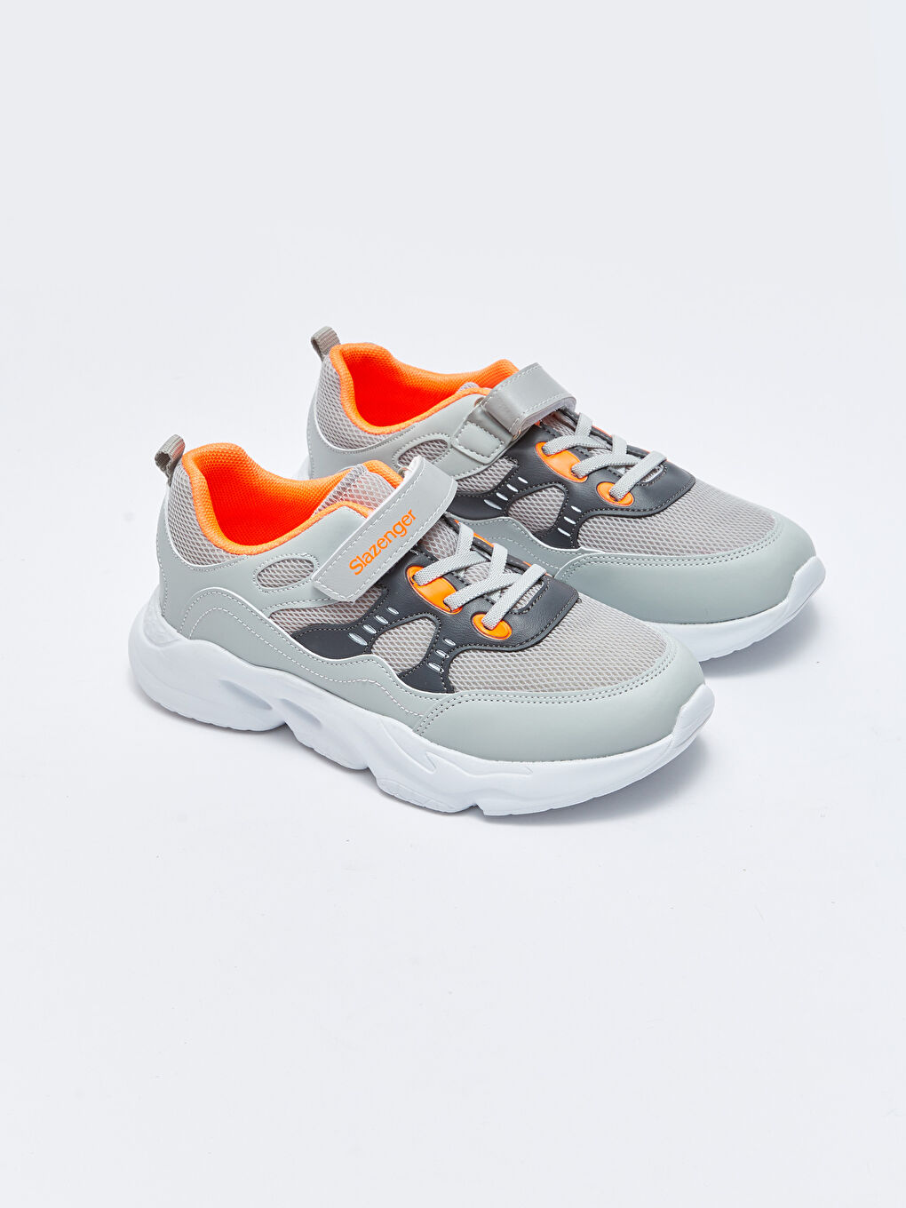 Gri Bağcıklı Cırt Cırtlı Erkek Çocuk Spor Ayakkabı