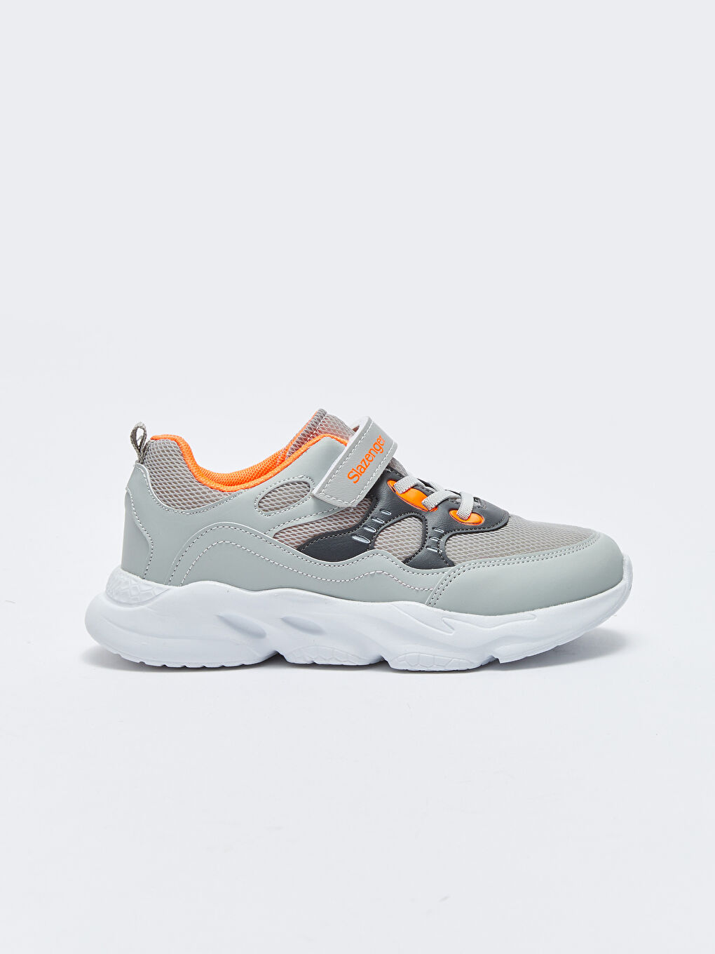 Gri Bağcıklı Cırt Cırtlı Erkek Çocuk Spor Ayakkabı-1