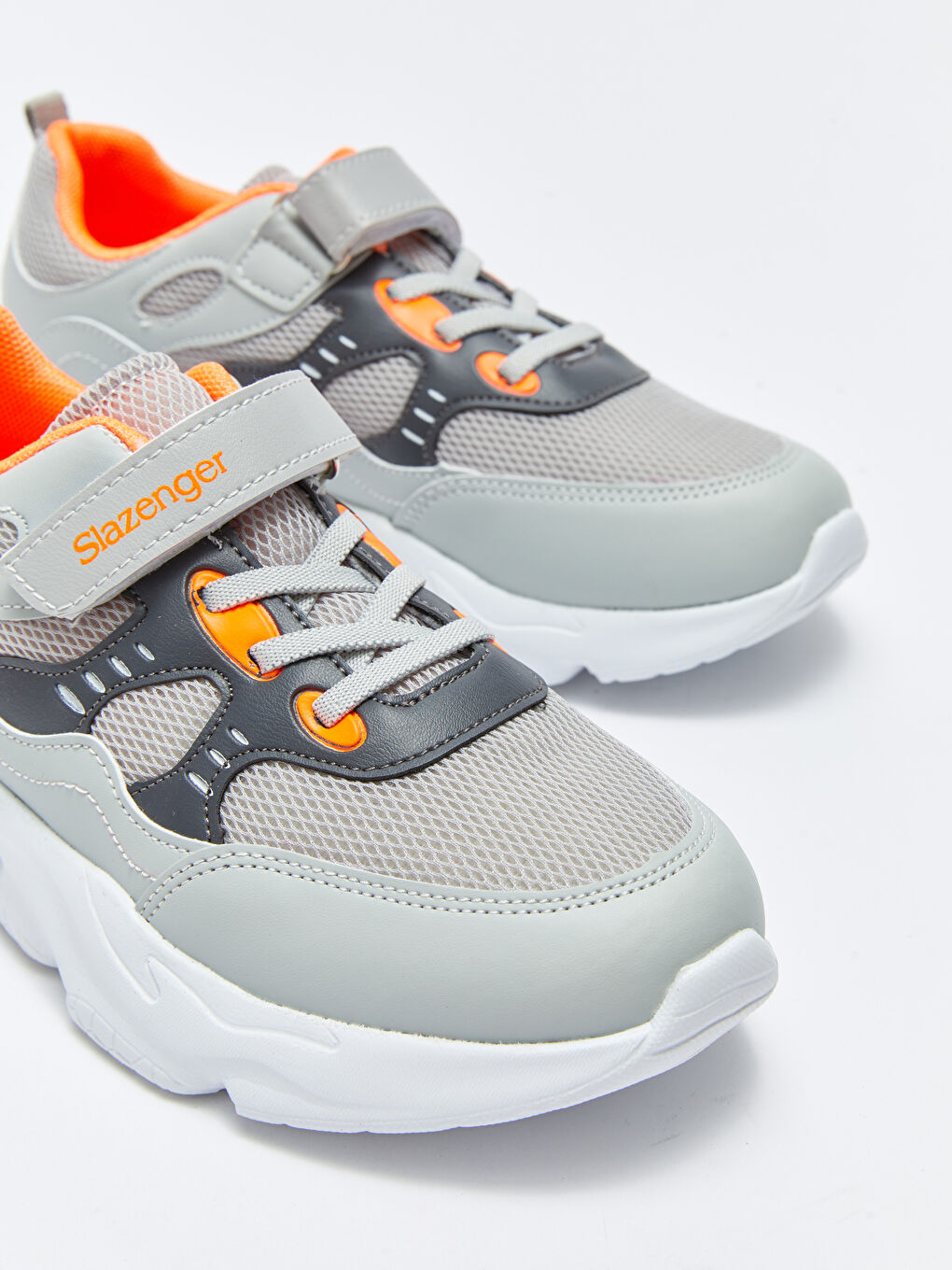 Gri Bağcıklı Cırt Cırtlı Erkek Çocuk Spor Ayakkabı-2