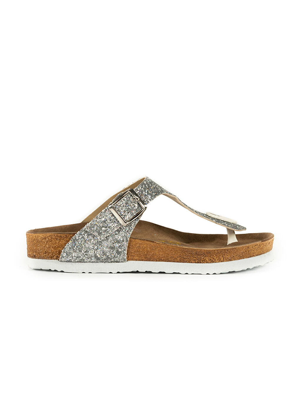 Gri Toka Detaylı Parmak Arası Kadın Terlik