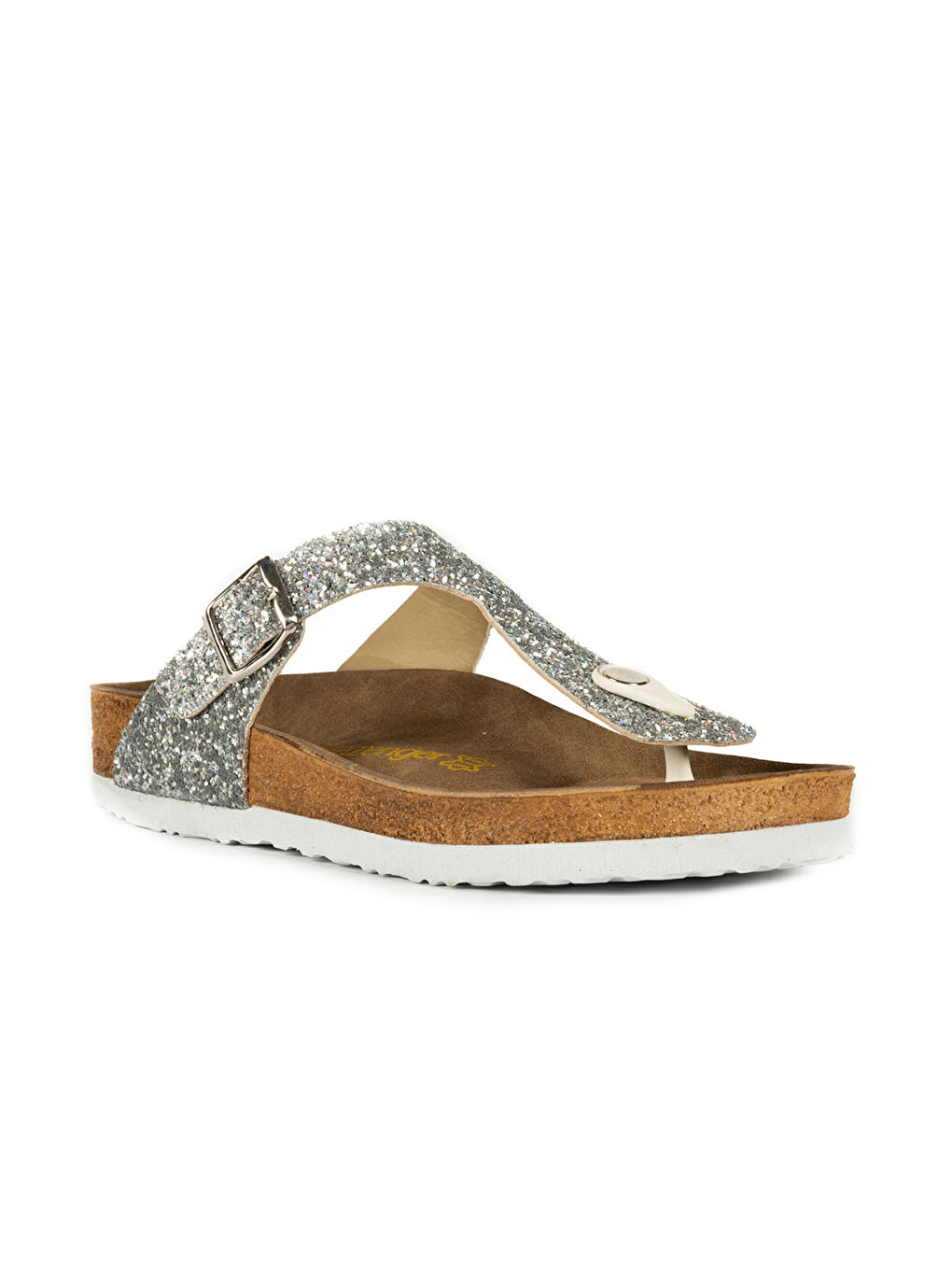 Gri Toka Detaylı Parmak Arası Kadın Terlik-1