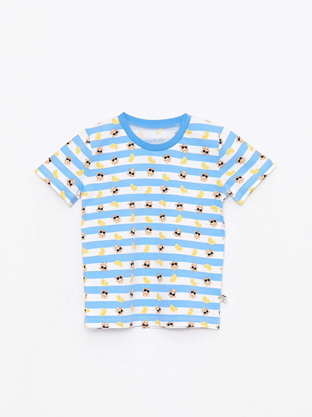 Mavi Bisiklet Yaka Kısa Kollu Baskılı Erkek Bebek Pijama Takım-1