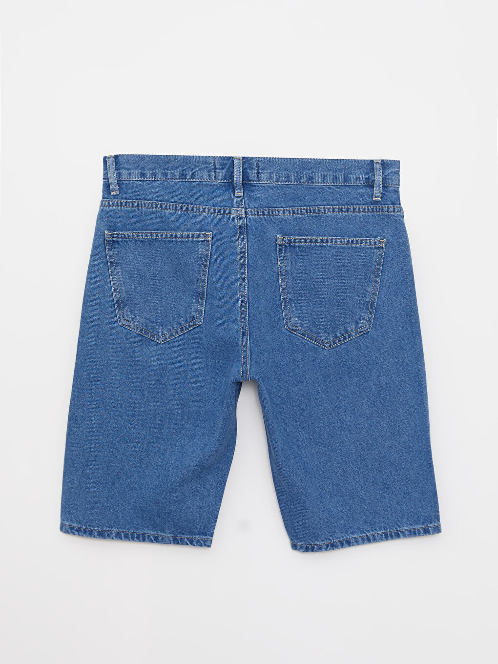 İndigo Standart Kalıp Erkek Jean Şort-6