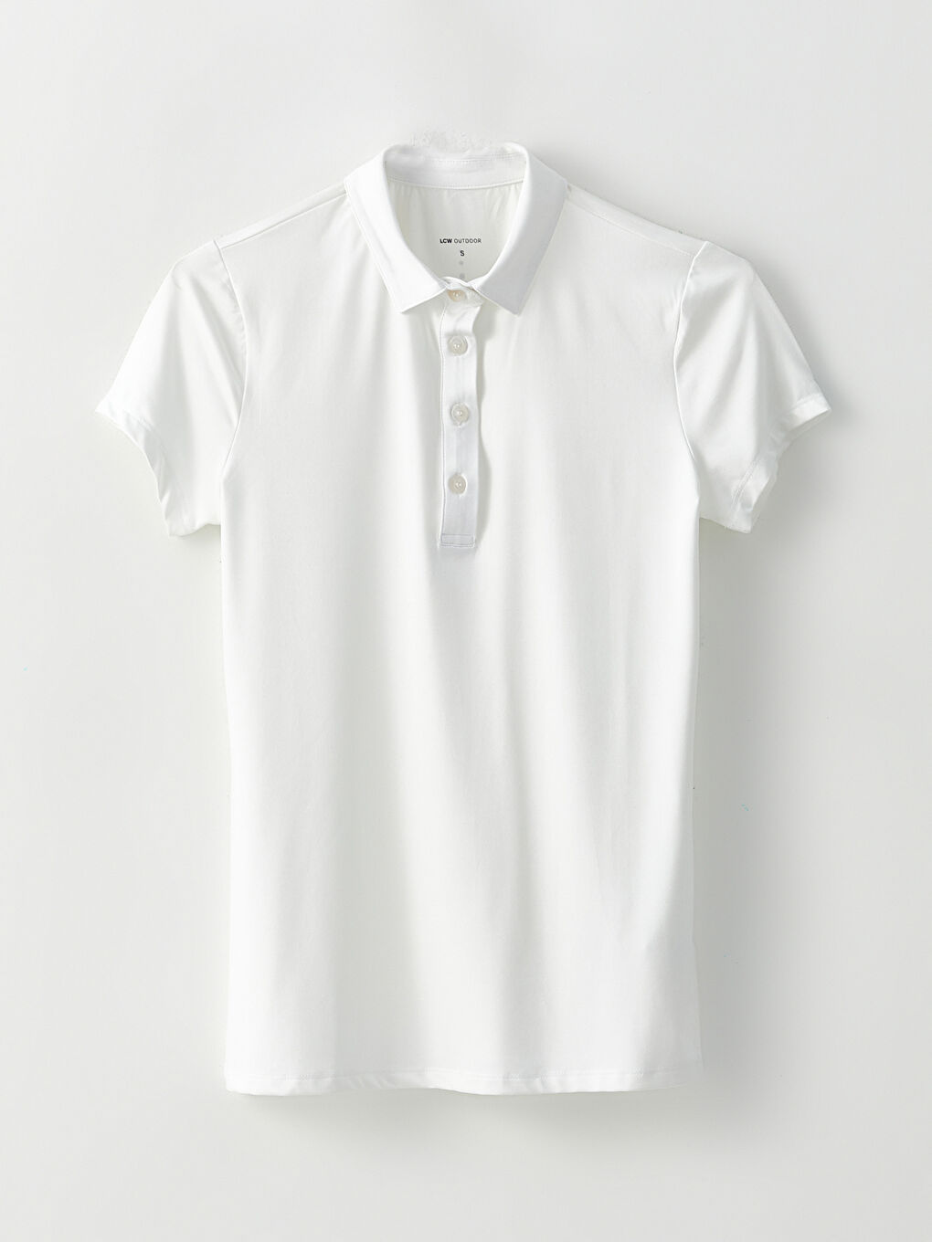 LCW OUTDOOR Beyaz Polo Yaka Reflektör Baskılı Kısa Kollu Kadın Tişört - 6