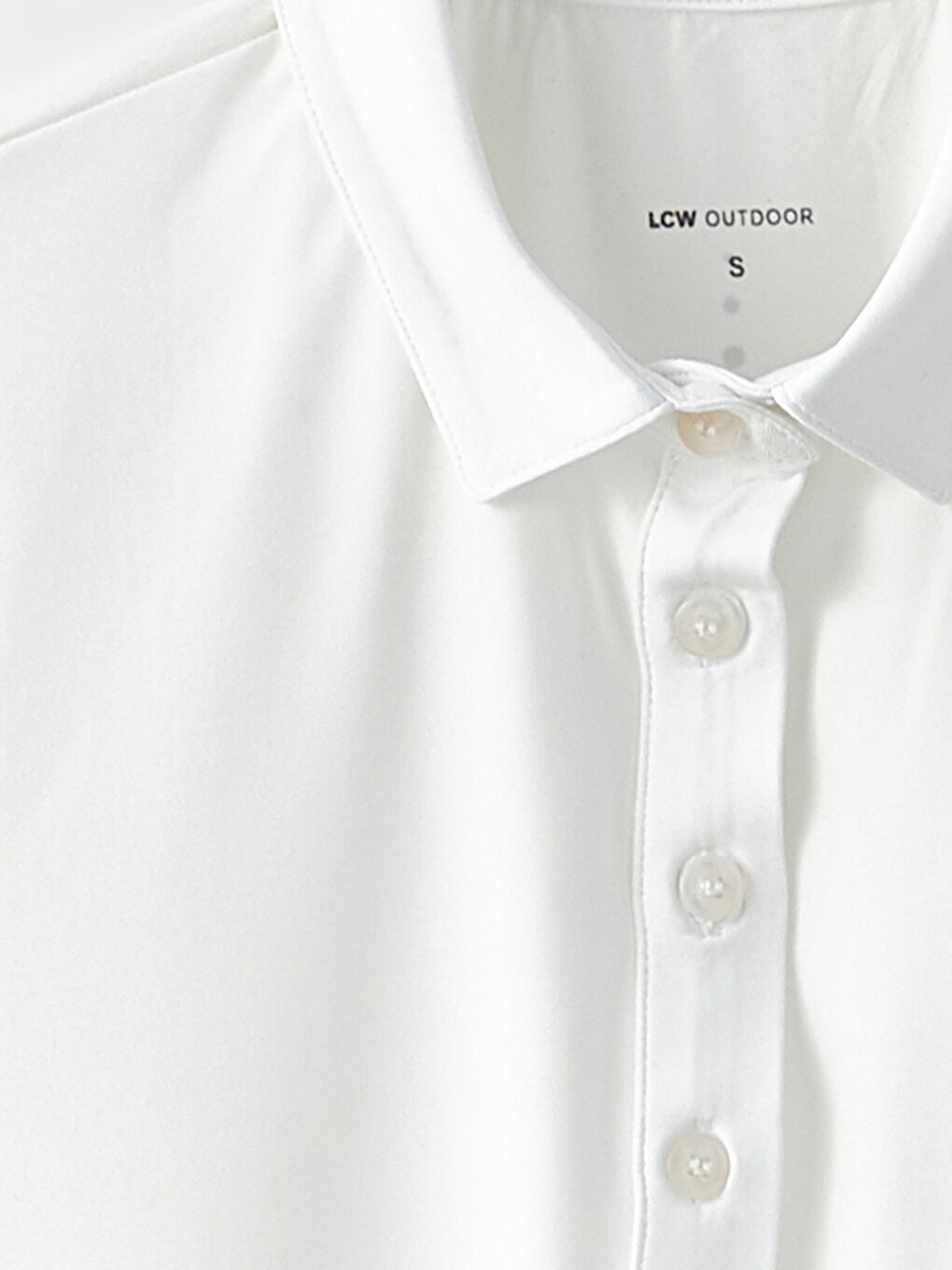 LCW OUTDOOR Beyaz Polo Yaka Reflektör Baskılı Kısa Kollu Kadın Tişört - 7