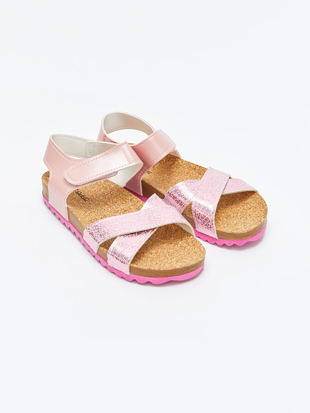 Pembe Cırt Cırtlı Kız Çocuk Sandalet