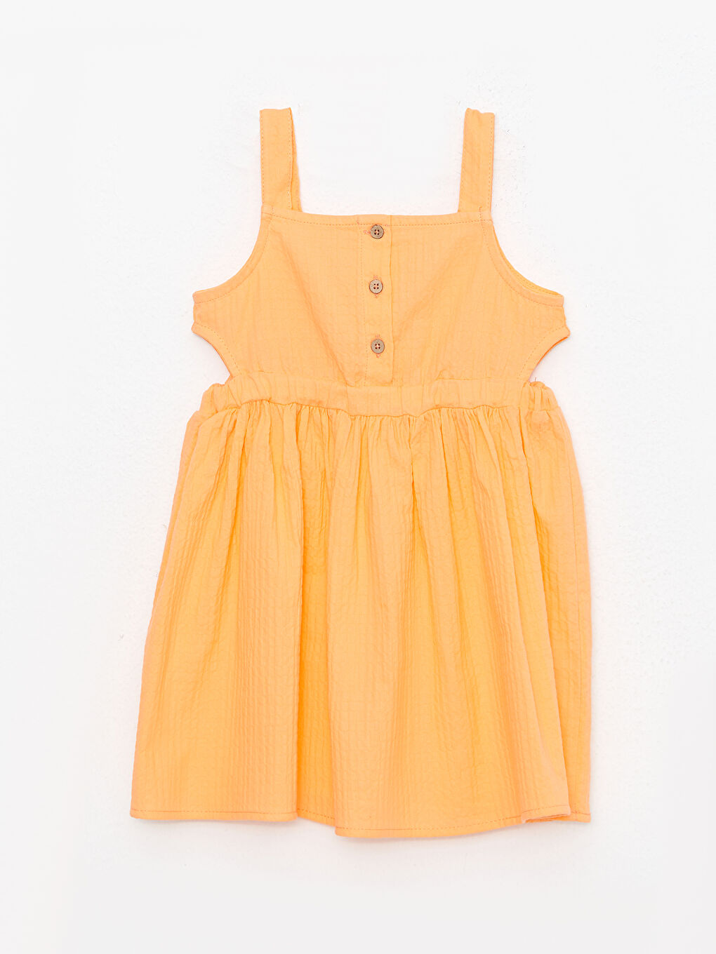 Mercan Kare Yaka Askılı Basic Kız Bebek Elbise