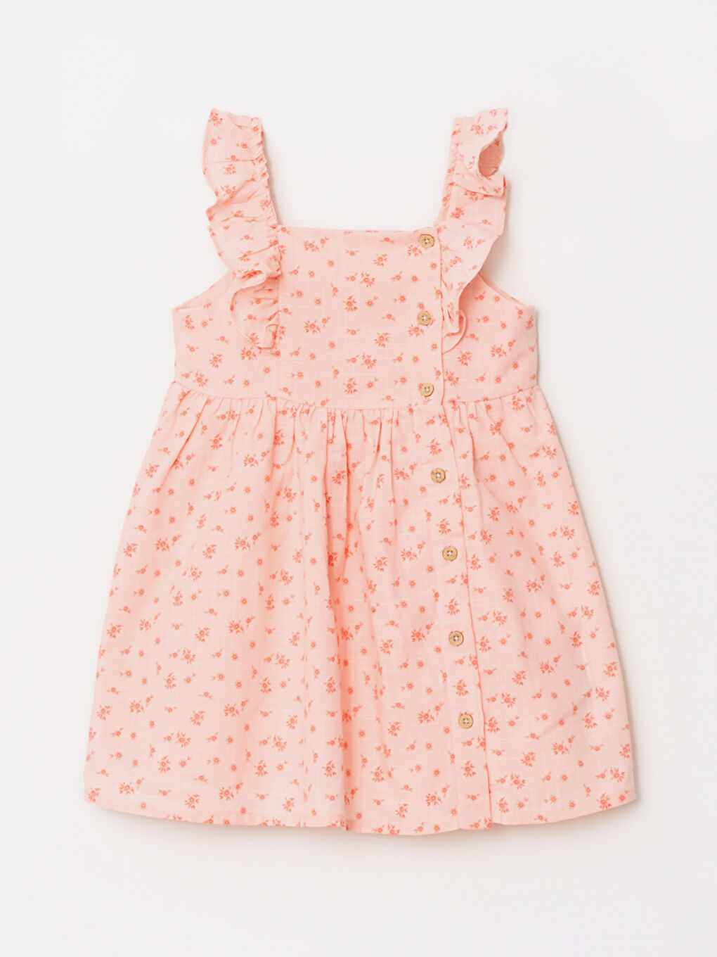 Square Collar Sleeveless Printed Baby Girls' Dress