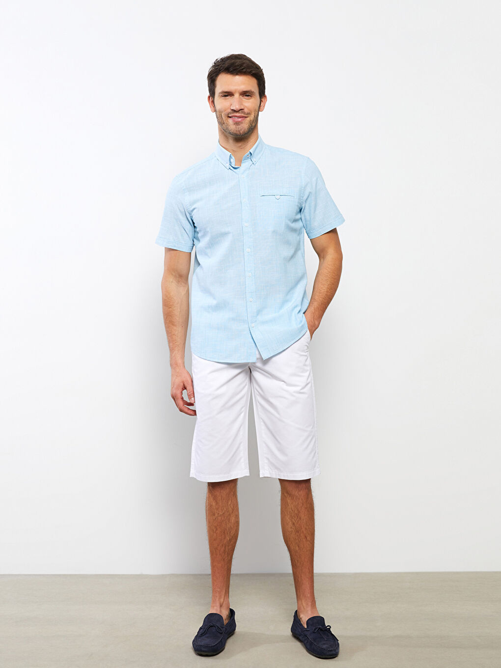 LCWAIKIKI Basic Regular Fit Short Sleeve Men's Shirt -S33967Z8-CT4