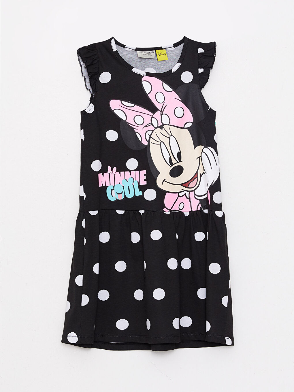 Crew Neck Minnie Mouse Printed Girls' Dress