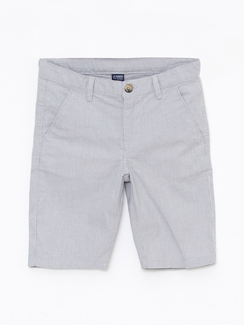 Gri Desenli Gabardin Erkek Çocuk Şort