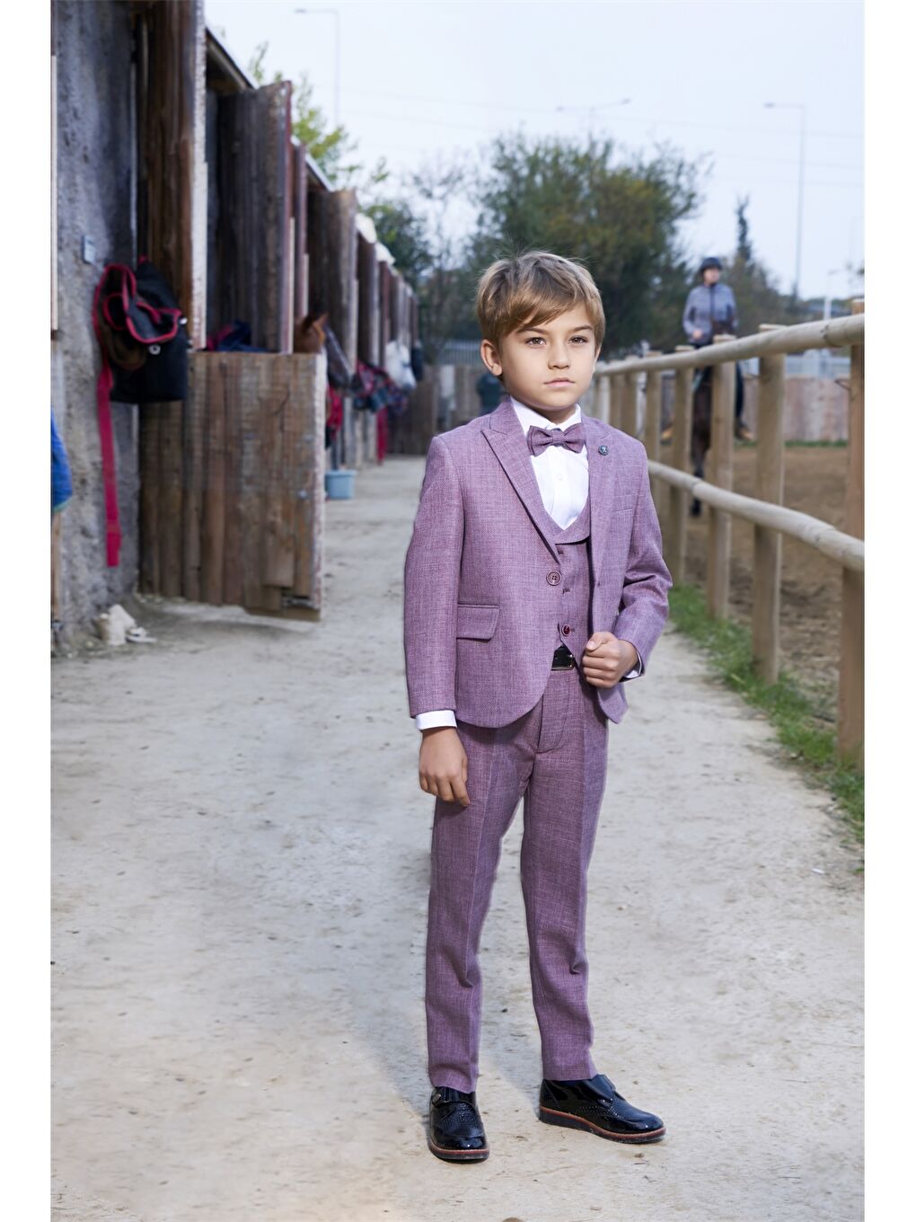 Mor Erkek Çocuk Takım Elbise