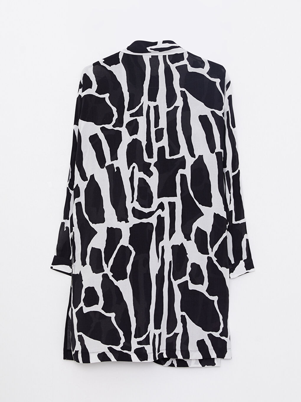 Patterned Long Sleeve Viscose Women's Shirt Tunic-6