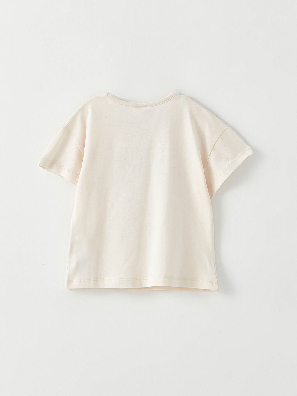 Crew Neck Short Sleeve Printed Cotton Baby Girl T-Shirt-1