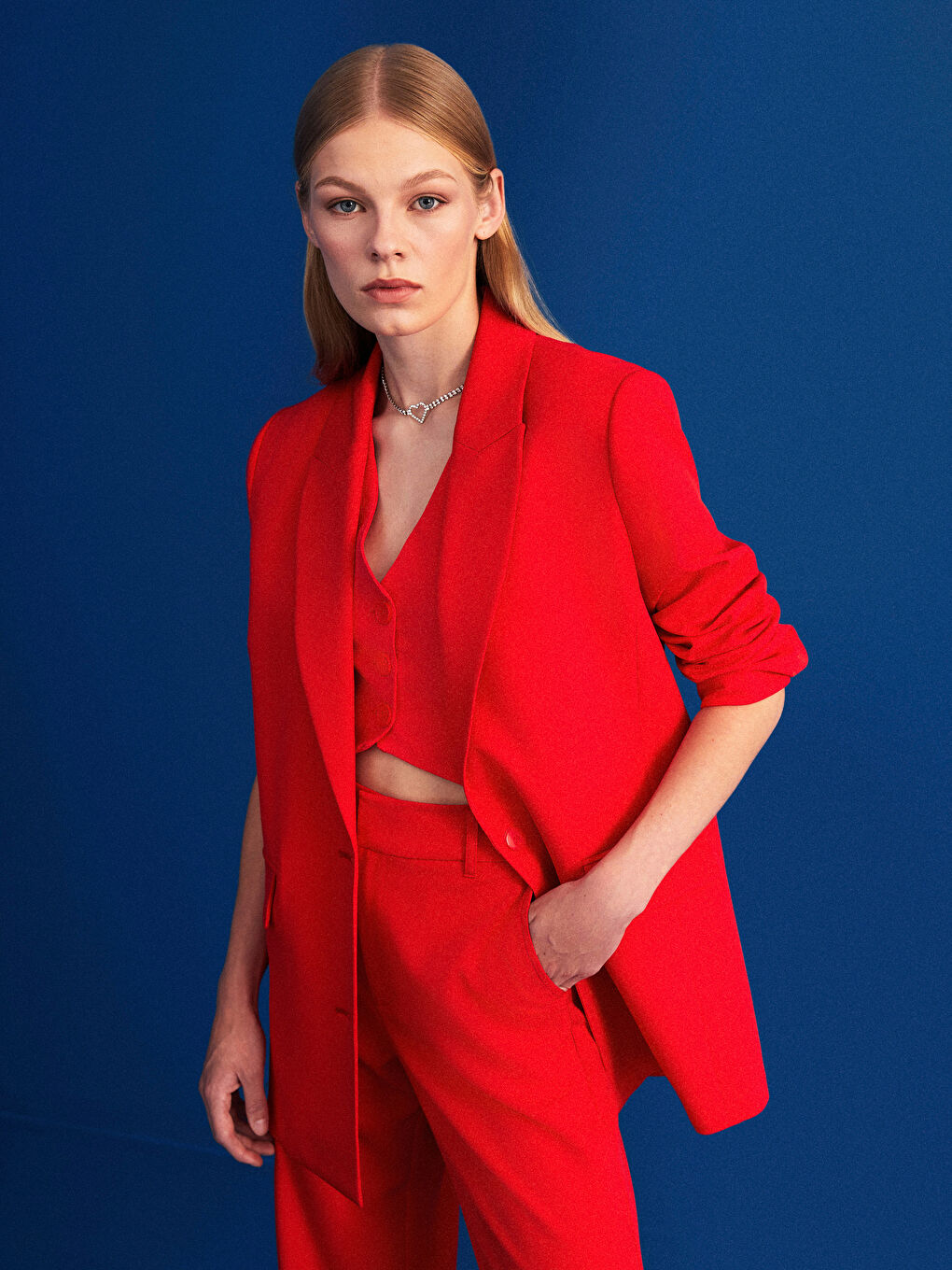 Women's V Neck Plain Classic Waistcoat -W2HS26Z8-GPU
