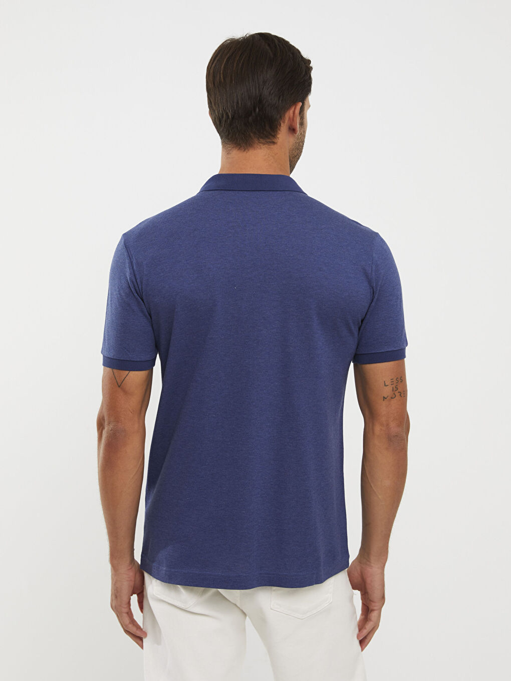 İndigo Polo Yaka Kısa Kollu Erkek Tişört-4