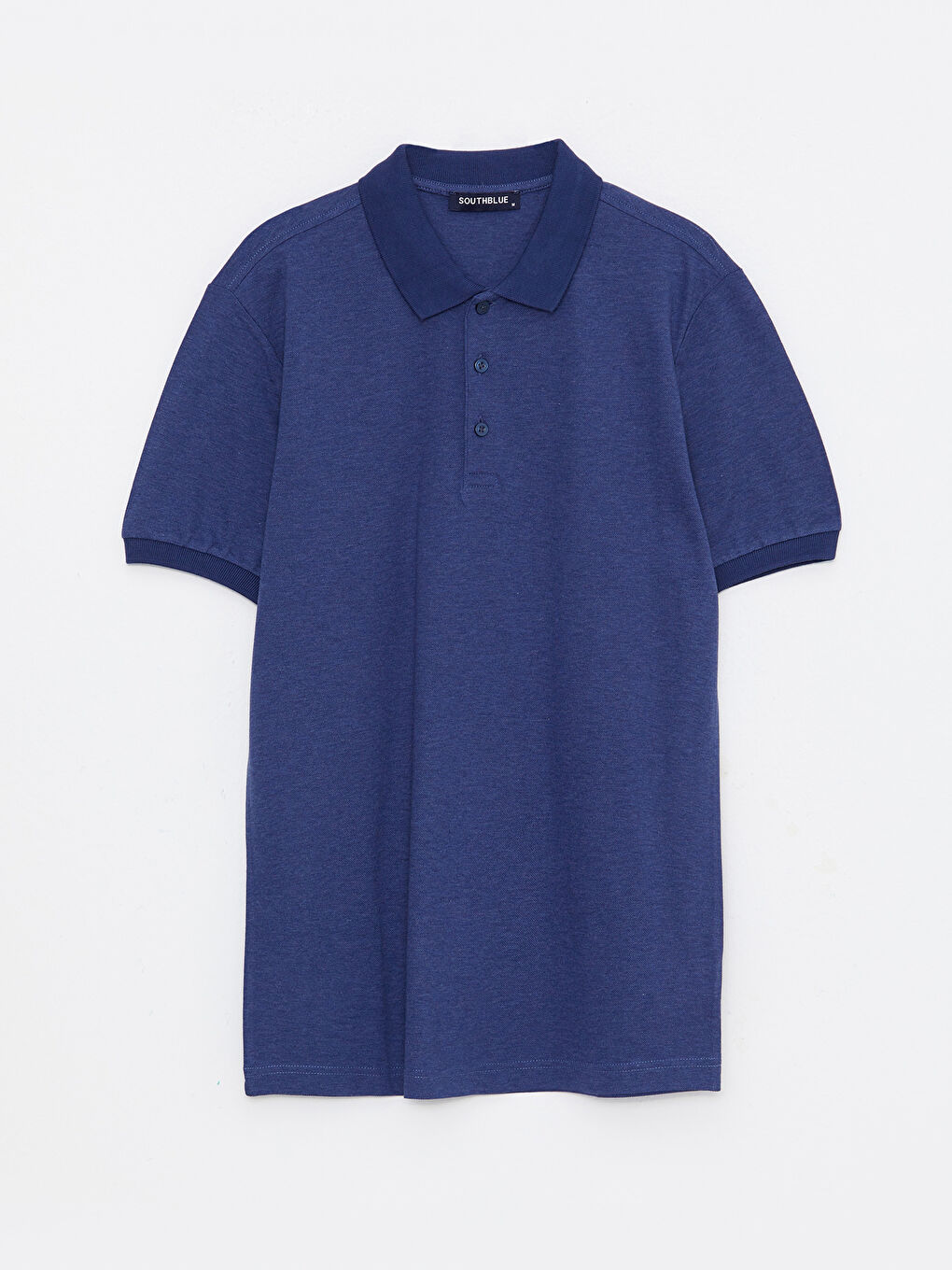 İndigo Polo Yaka Kısa Kollu Erkek Tişört-5