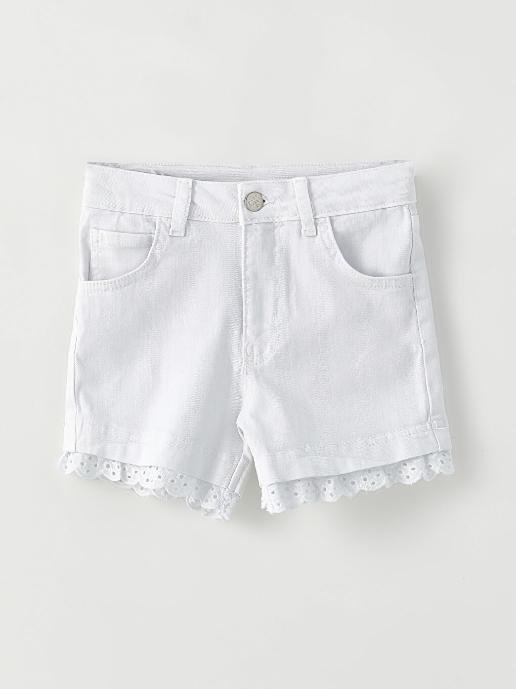 Beyaz Basic Kız Çocuk Şort