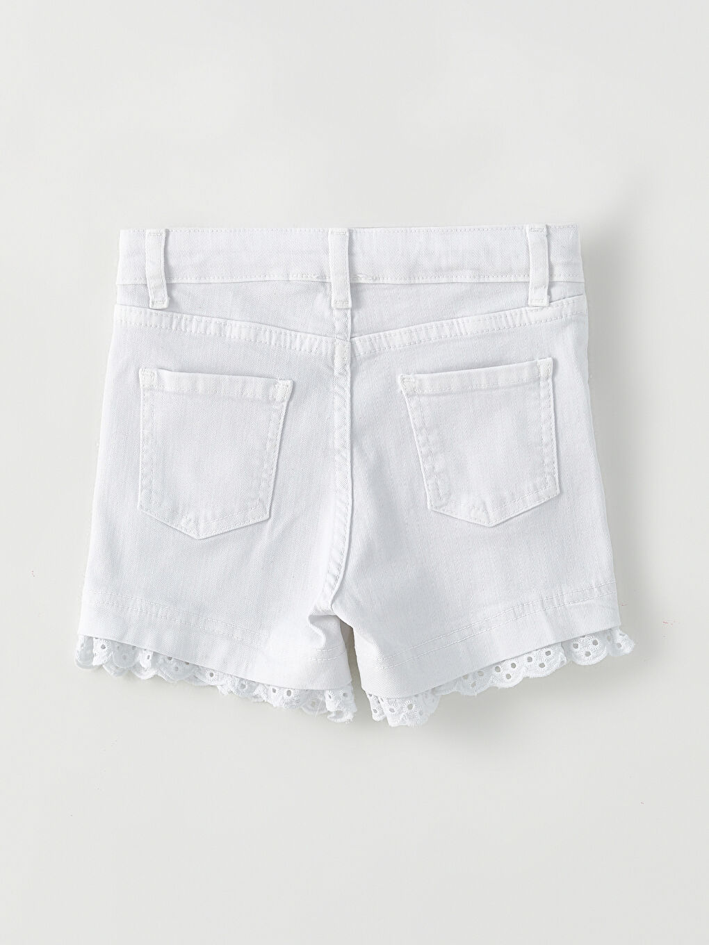 Beyaz Basic Kız Çocuk Şort-1