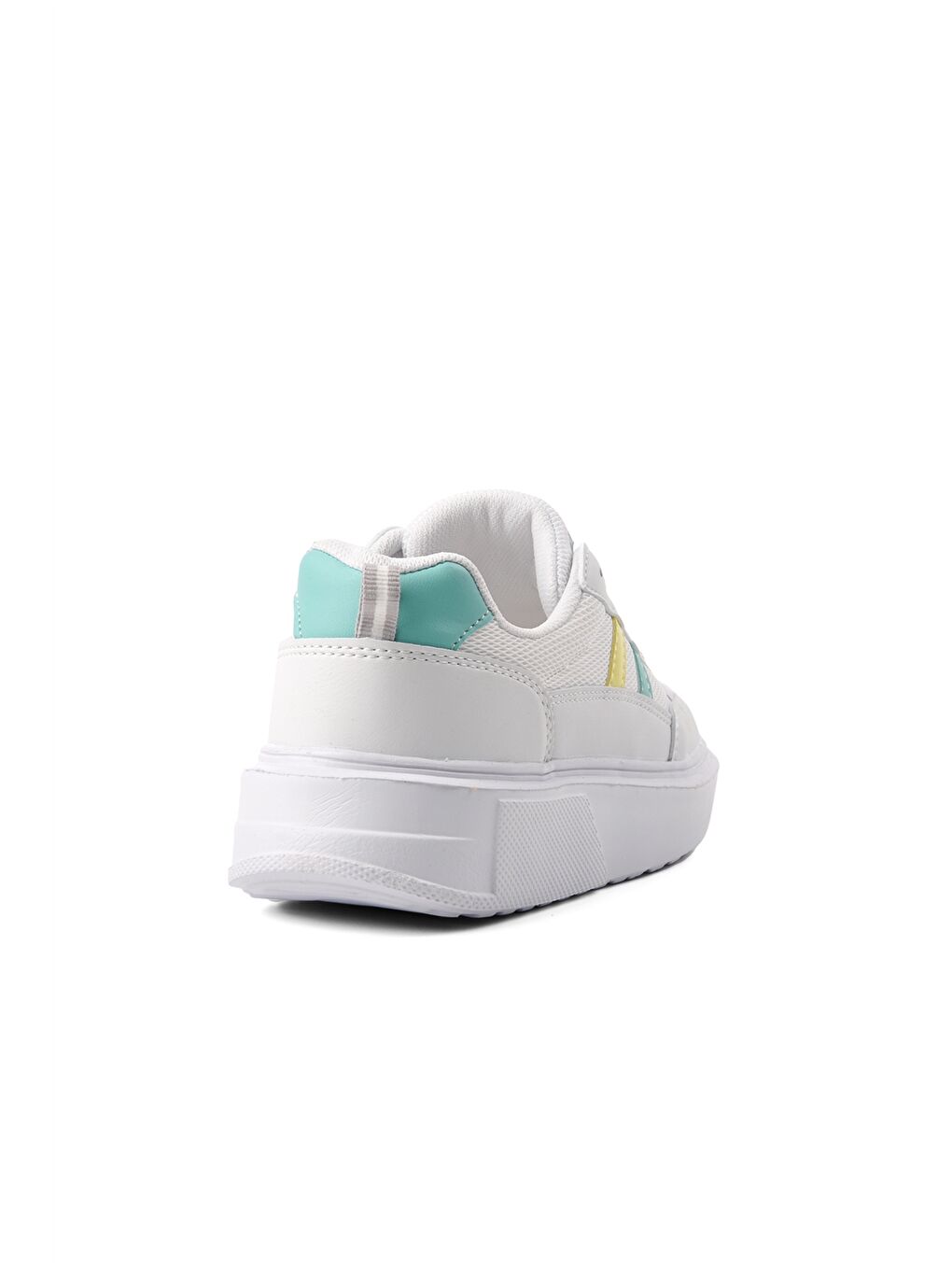 Beyaz Bağcıklı Kalın Taban Kadın Spor Ayakkabı-3