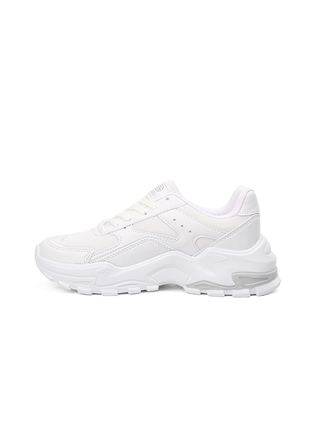 Beyaz Kalın Taban Bağcıklı Kadın Aktif Spor Ayakkabı-1