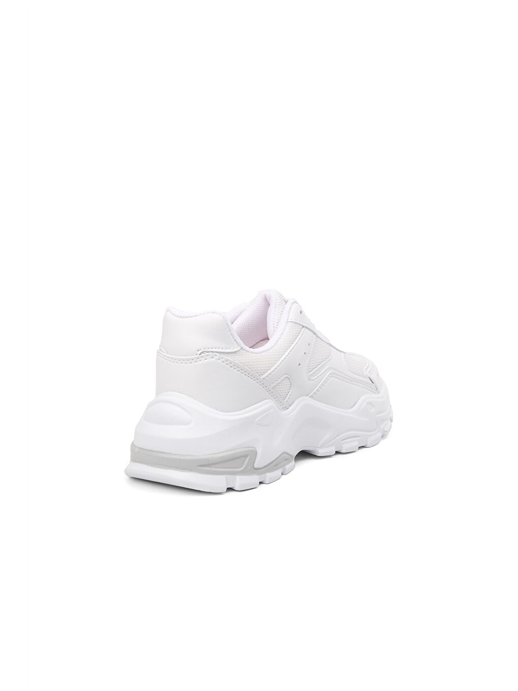 Beyaz Kalın Taban Bağcıklı Kadın Aktif Spor Ayakkabı-3