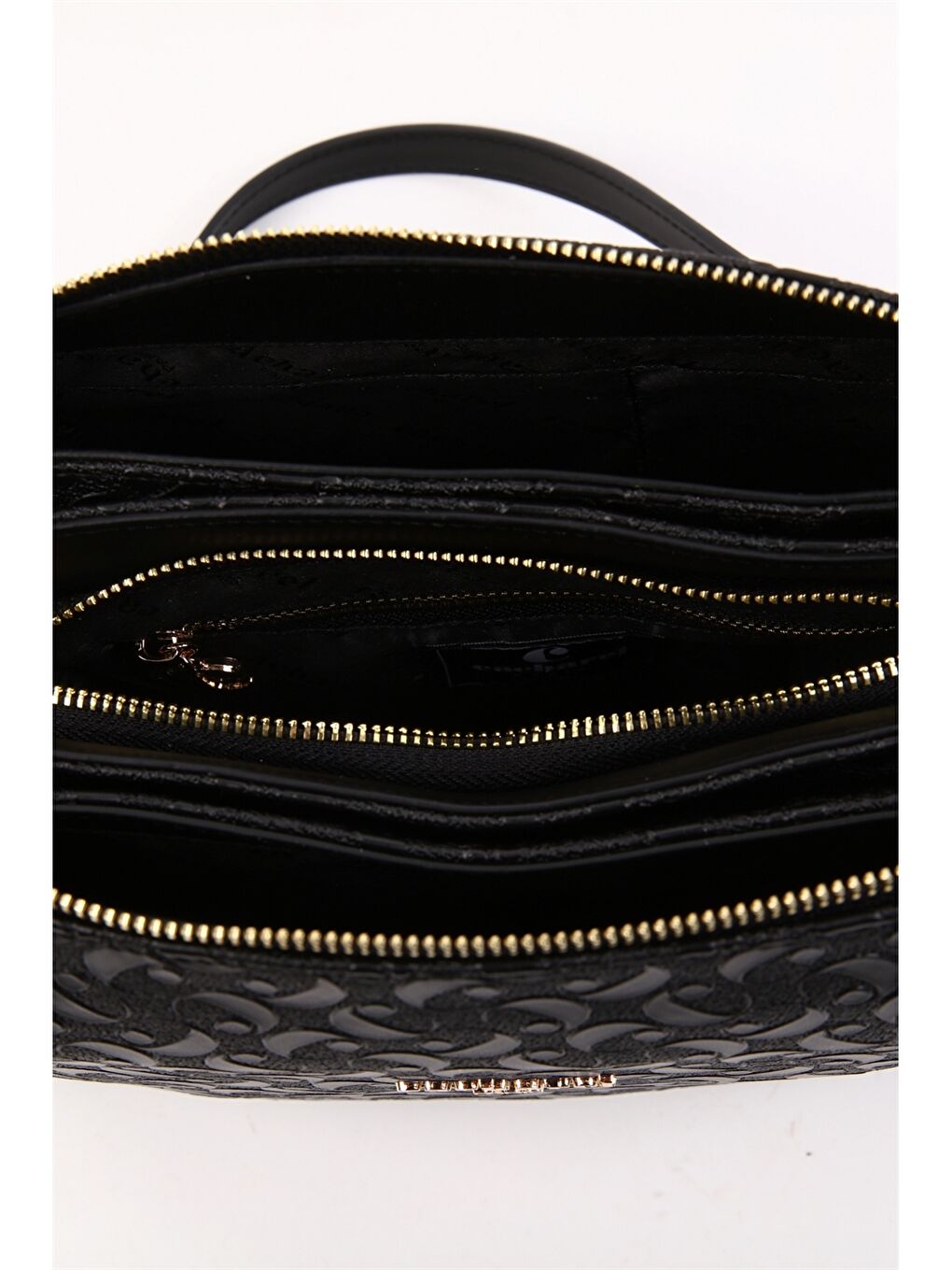 Siyah Monogram Baskılı Kadın Kol Çantası-3