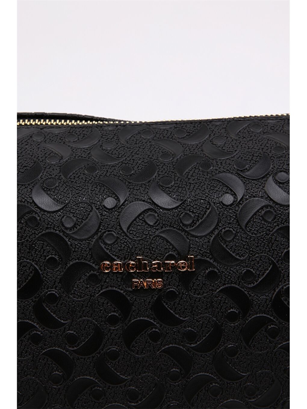 Siyah Monogram Baskılı Kadın Kol Çantası-5