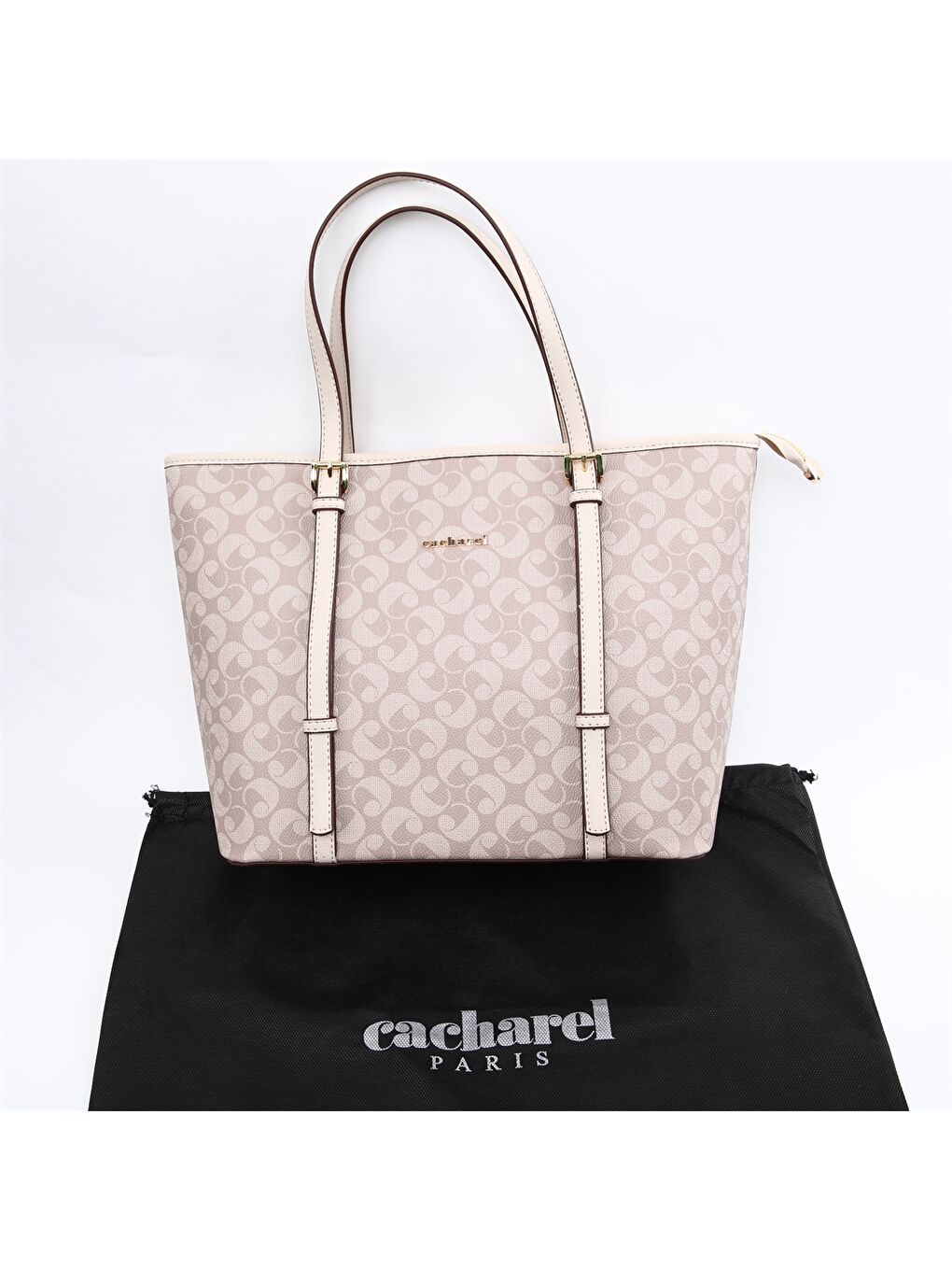 Kahverengi Monogram Baskılı Kadın Tote Çanta-1