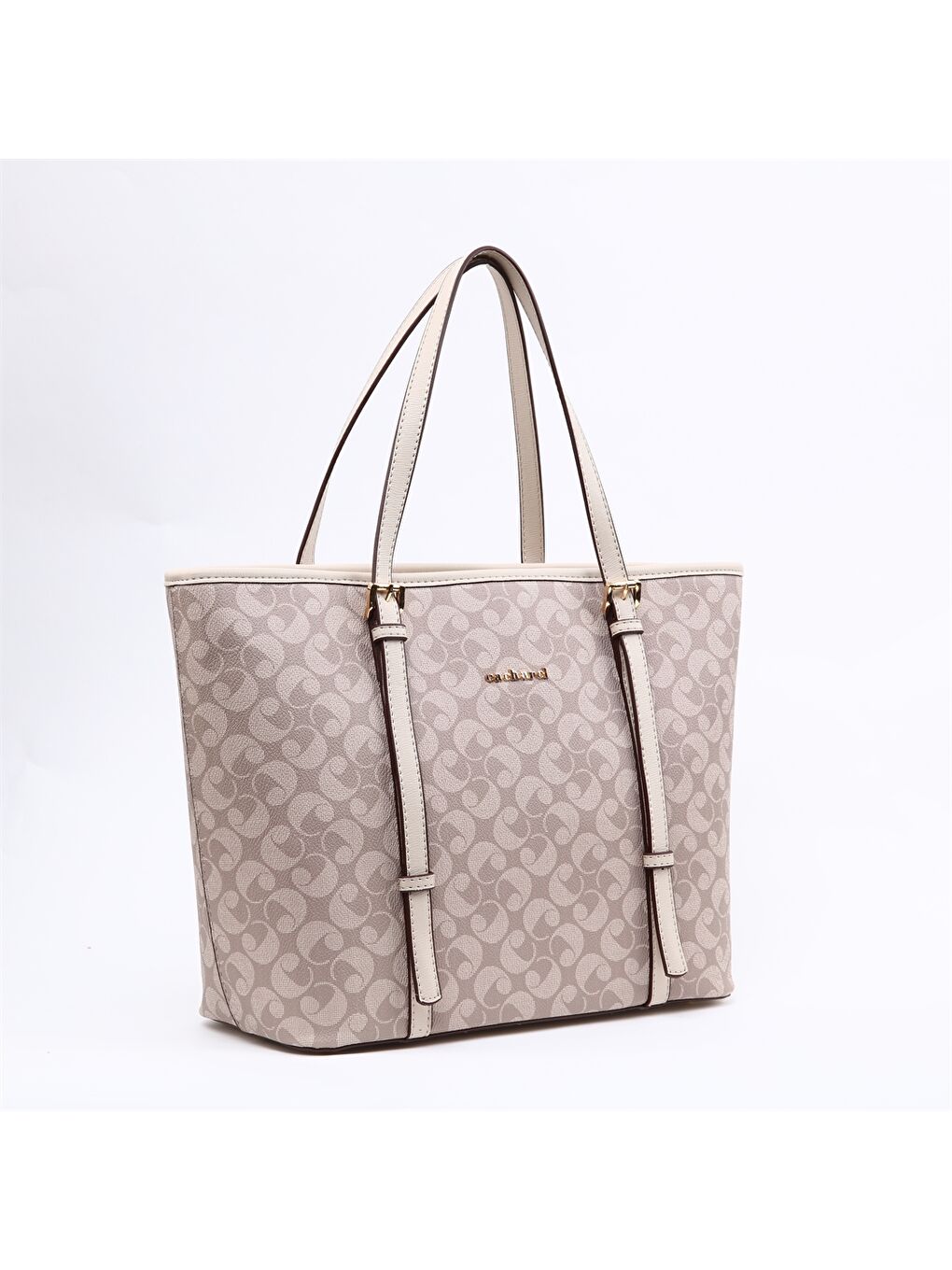 Kahverengi Monogram Baskılı Kadın Tote Çanta-3