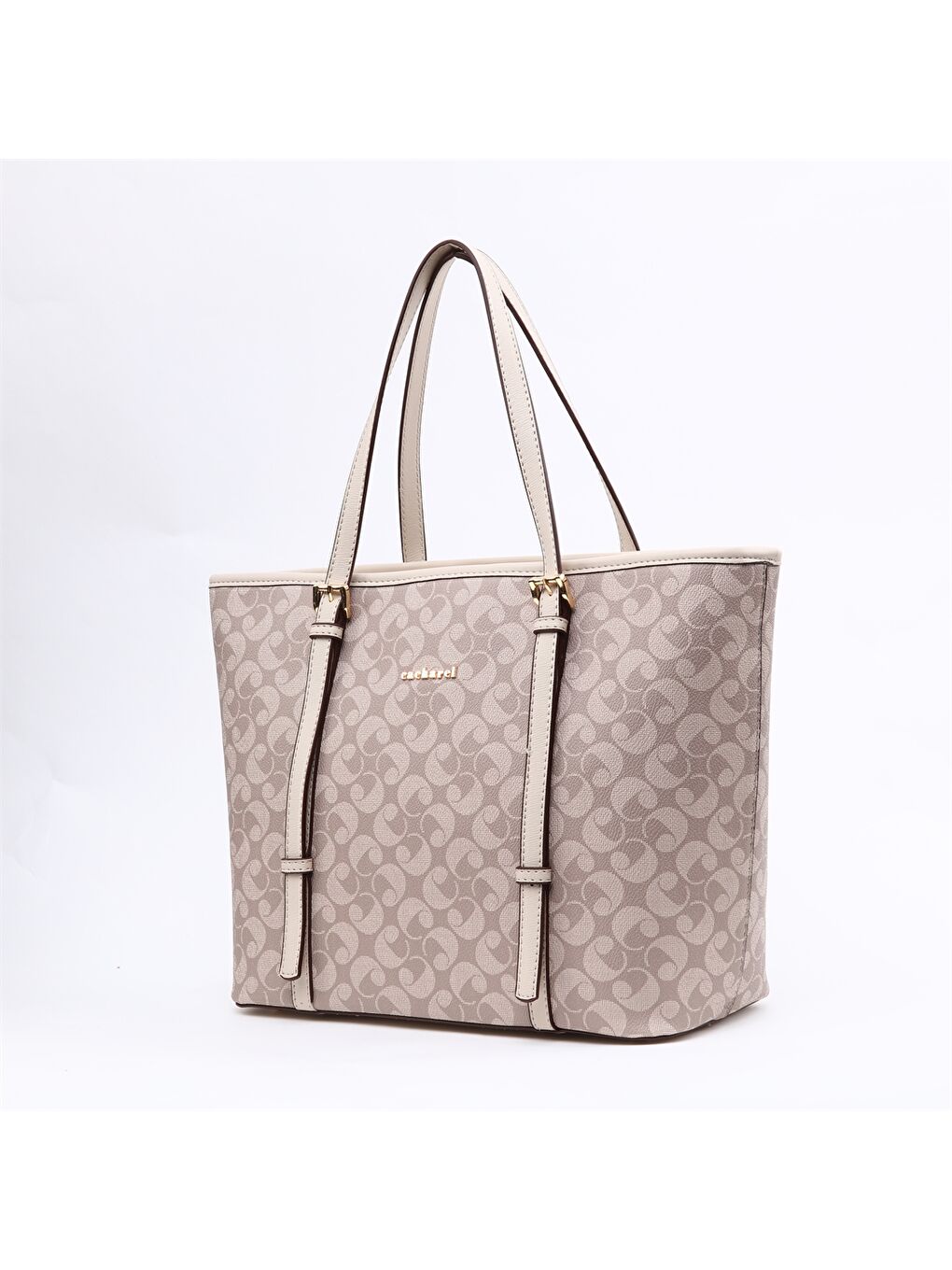Kahverengi Monogram Baskılı Kadın Tote Çanta-5