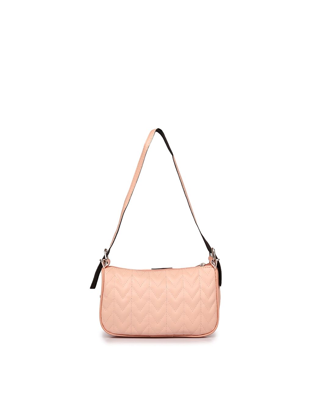 Pembe Zincir Detaylı Kadın Baget Çanta-2