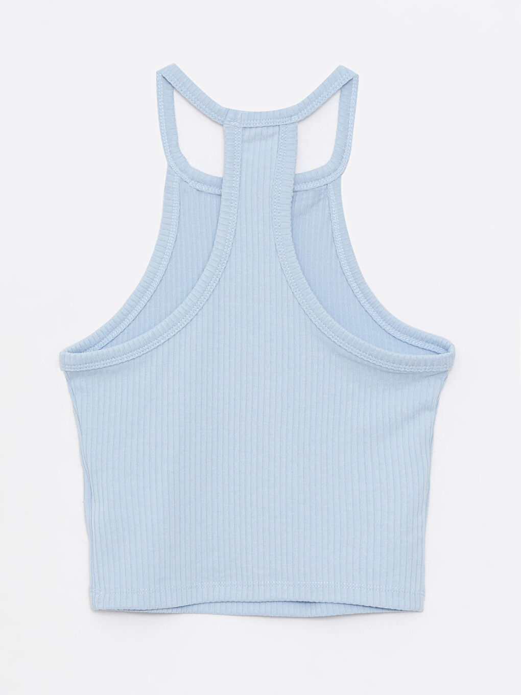 Mavi Kadın Halter Yaka Düz Crop-6