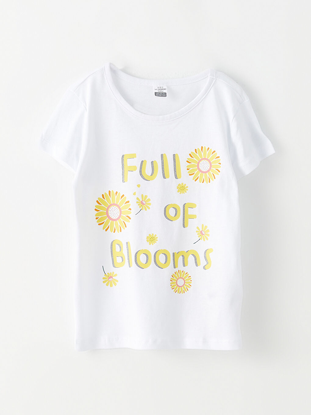 Ekru Bisiklet Yaka Kısa Kollu Baskılı Pamuklu Kız Bebek Pijama Takım-1