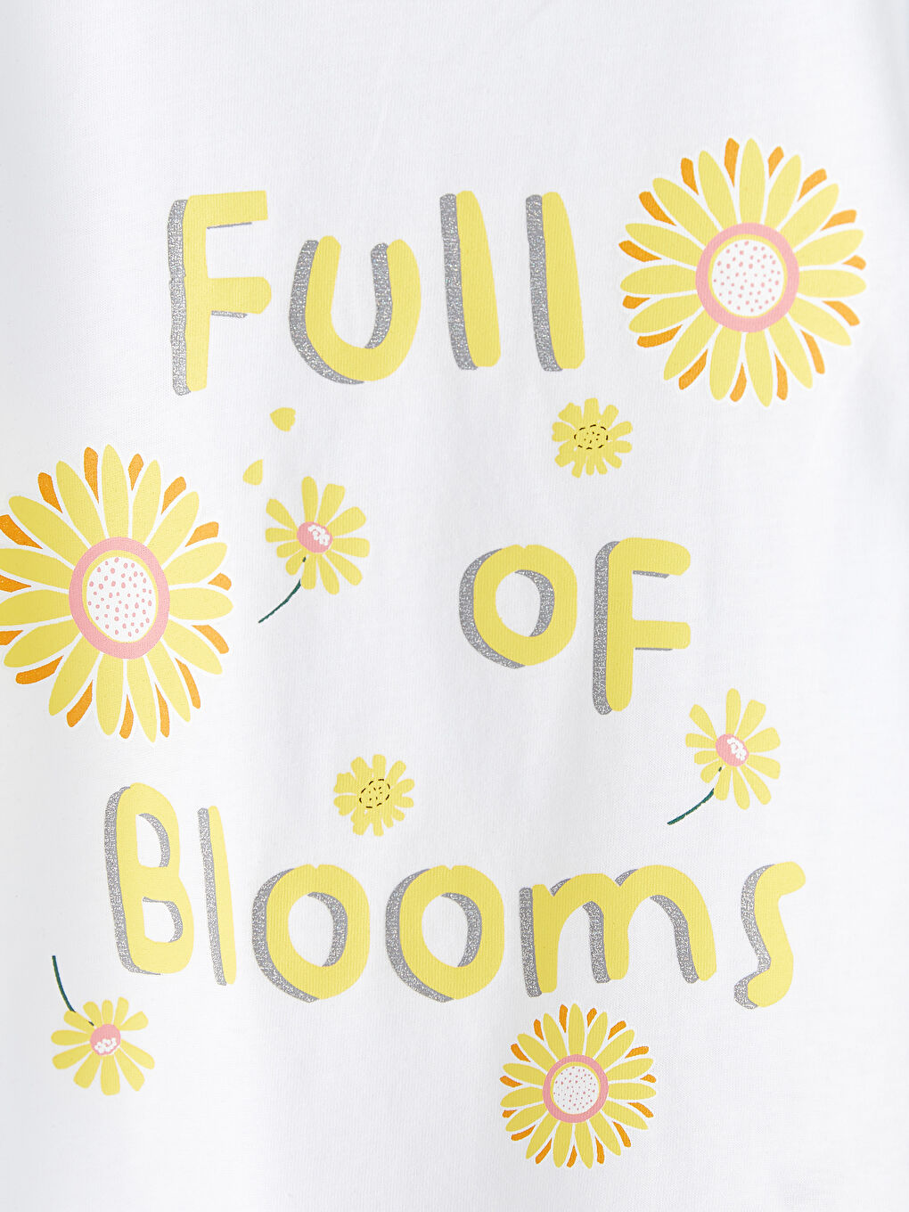 Ekru Bisiklet Yaka Kısa Kollu Baskılı Pamuklu Kız Bebek Pijama Takım-2