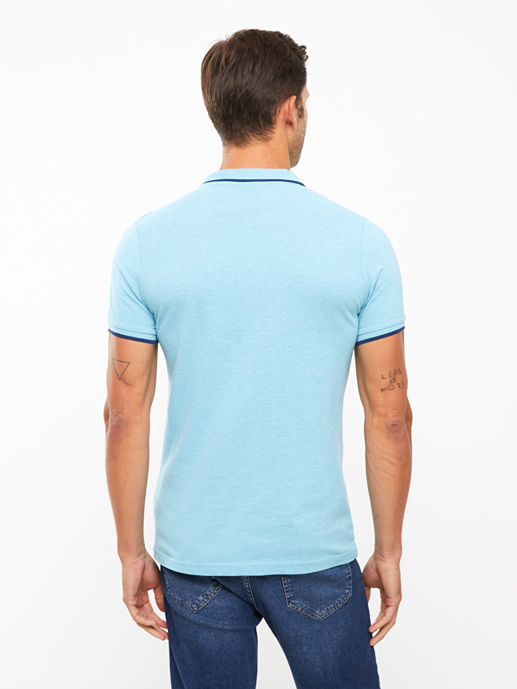 Polo Neck Short Sleeve Pique Men's T-shirt-5
