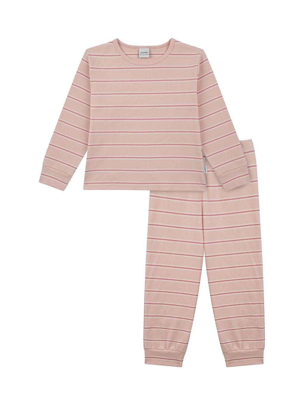 Turuncu Bisiklet Yaka Çizgili Uzun Kollu Kız Çocuk Pijama Takımı-2