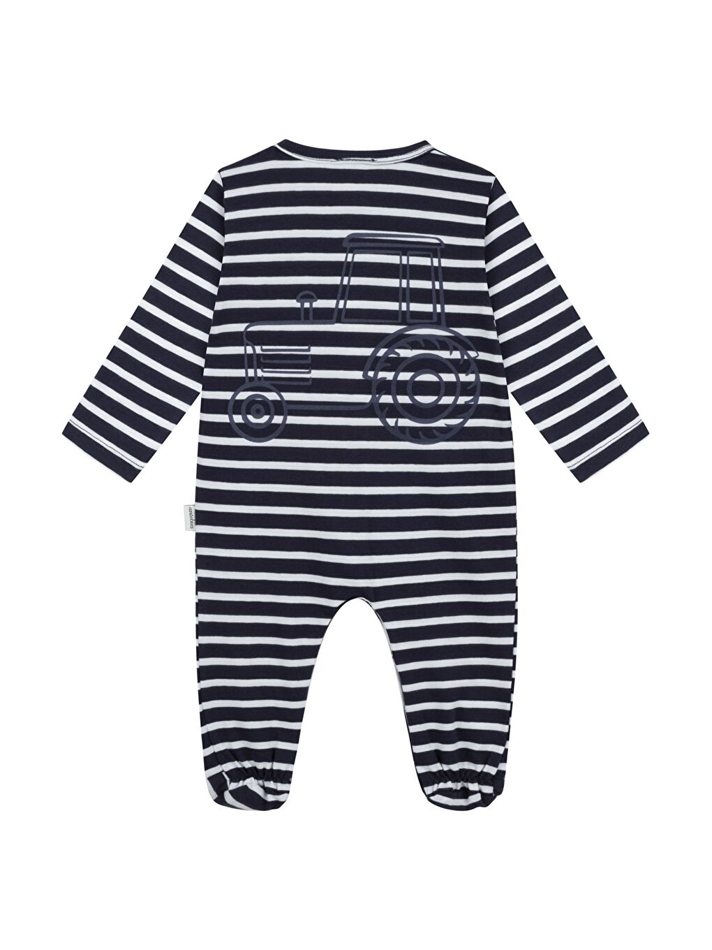 Siyah Bisiklet Yaka Uzun Kollu Erkek Bebek Tulum-1