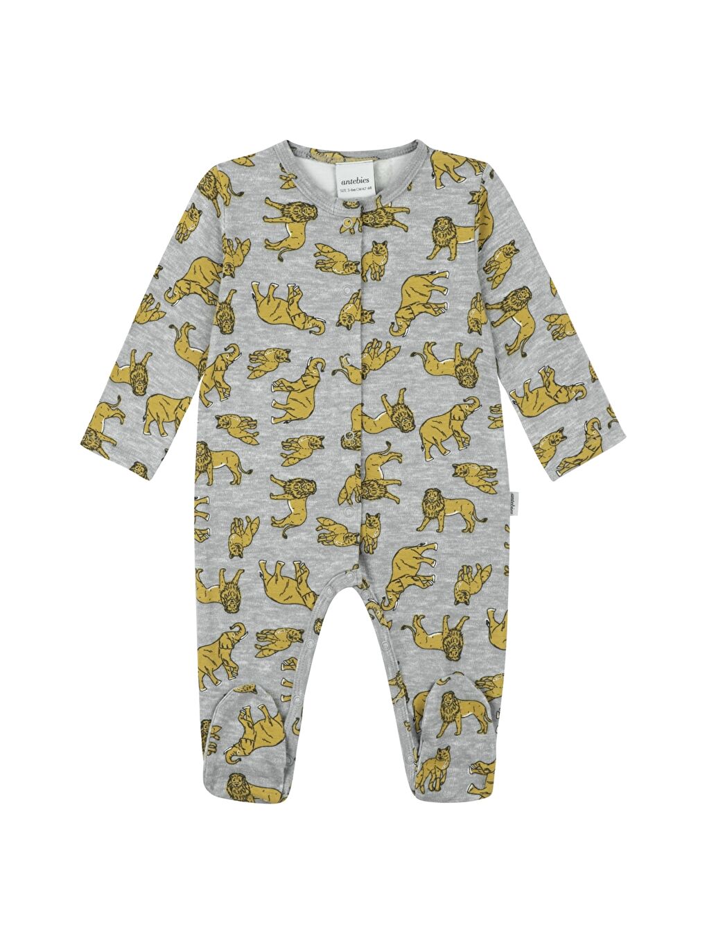 Gri Bisiklet Yaka Uzun Kollu Erkek Bebek Tulum