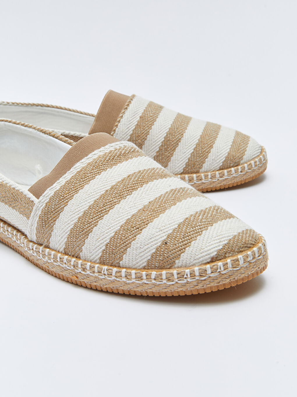 Bej Hasır Tabanlı Erkek Espadril Ayakkabı-2