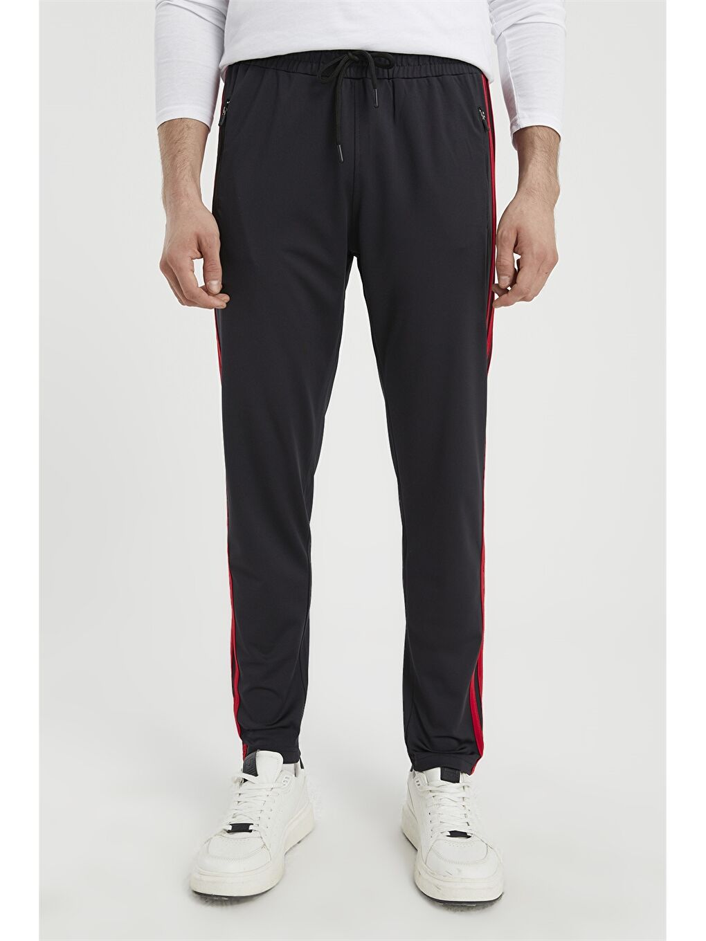 Kırmızı Slim Fit Şerit Detaylı Eşofman Altı-3