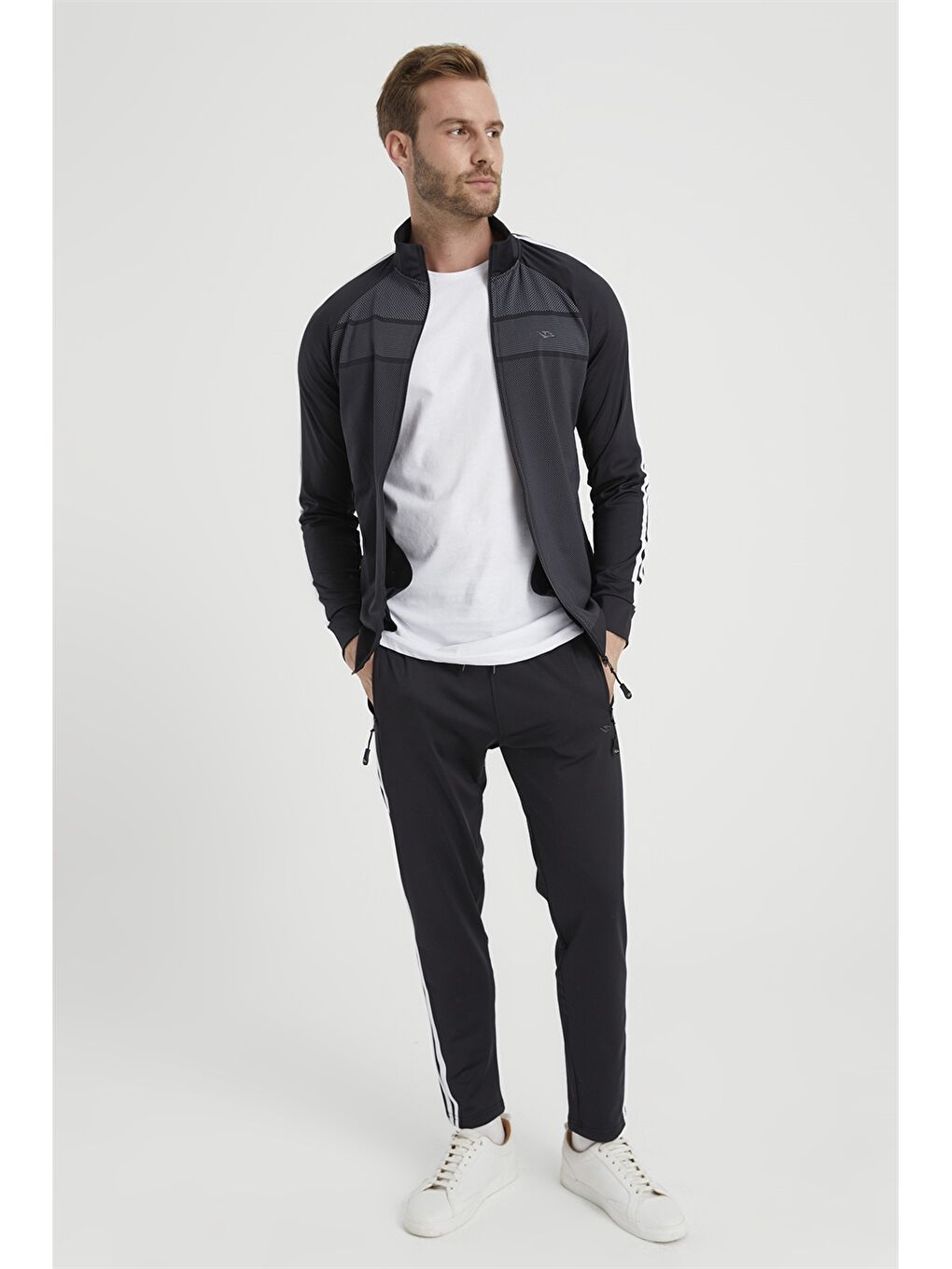 Siyah Standart Kalıp Erkek Eşofman Takım-2