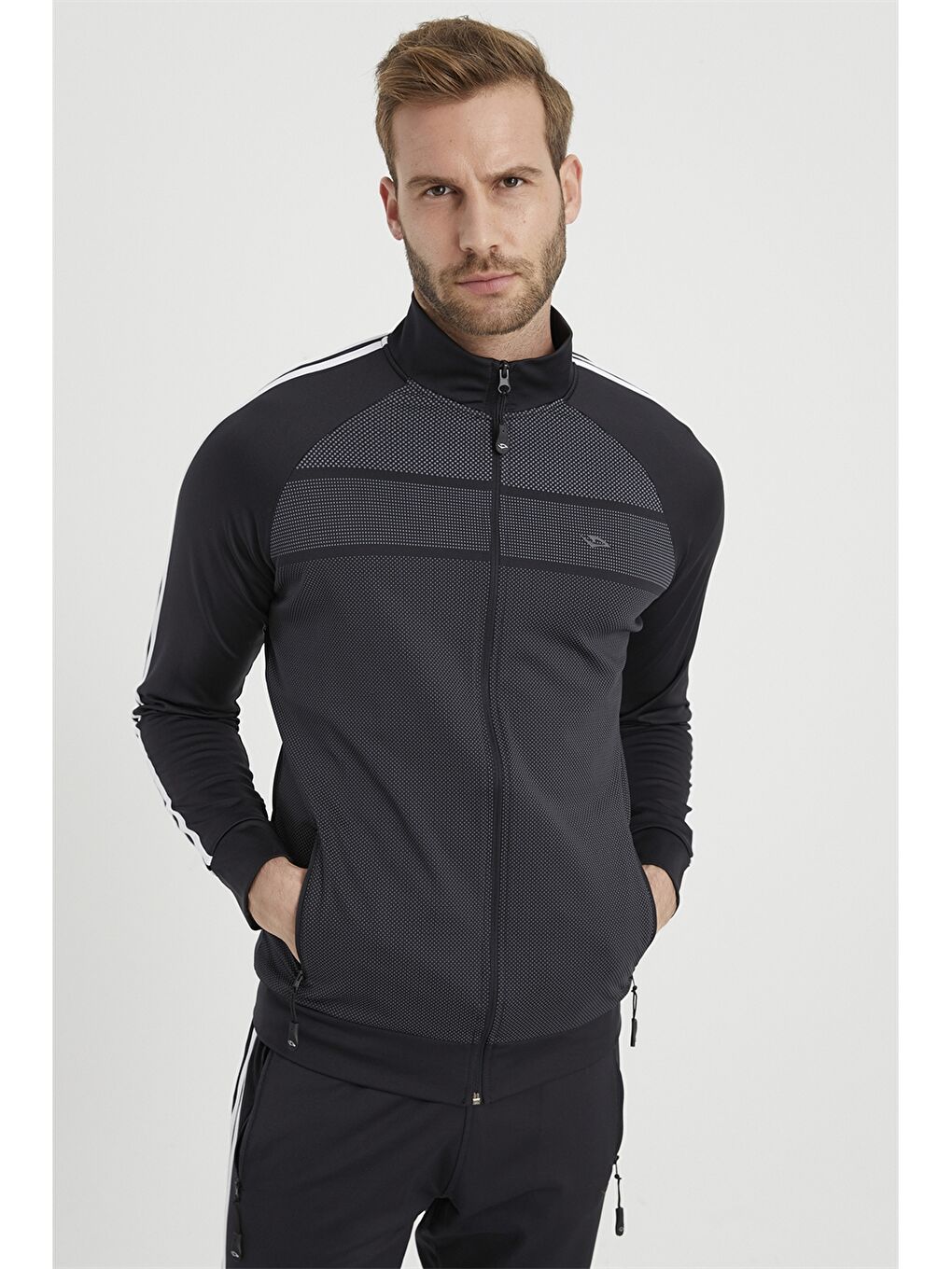 Siyah Standart Kalıp Erkek Eşofman Takım-6