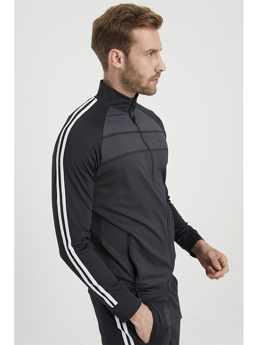 Siyah Standart Kalıp Erkek Eşofman Takım-7