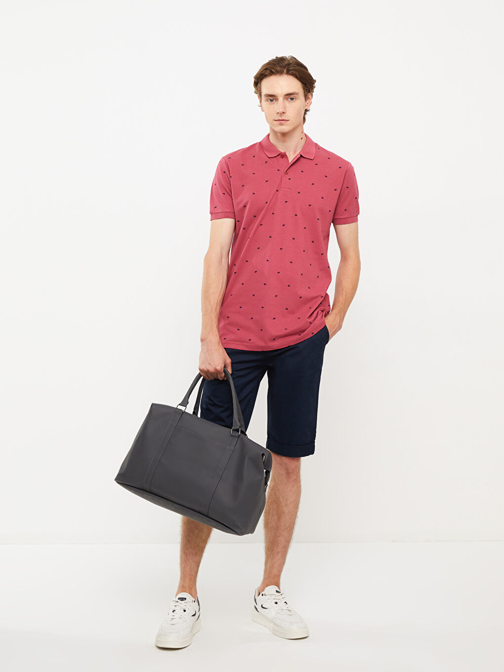 Lacivert Standart Kalıp Erkek Bermuda Şort